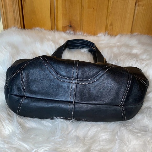 Black Leather Soho Handbag by Coach